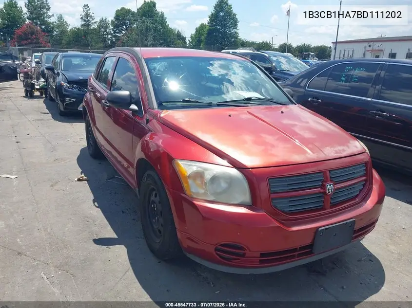2011 Dodge Caliber Express VIN: 1B3CB1HA7BD111202 Lot: 45547733