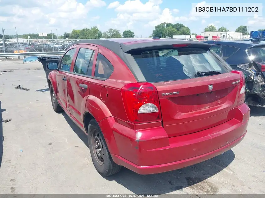 2011 Dodge Caliber Express VIN: 1B3CB1HA7BD111202 Lot: 45547733