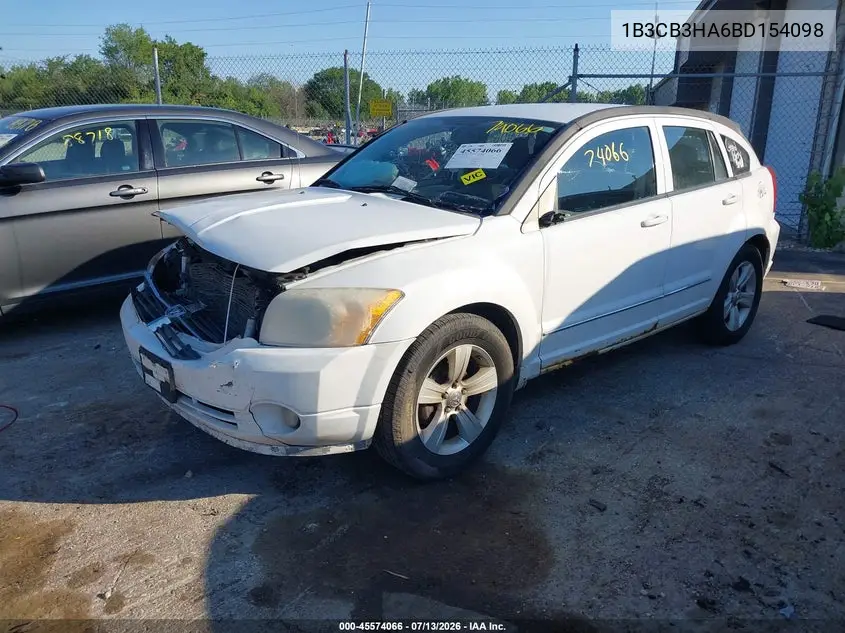 2011 Dodge Caliber Mainstreet VIN: 1B3CB3HA6BD154098 Lot: 45574066