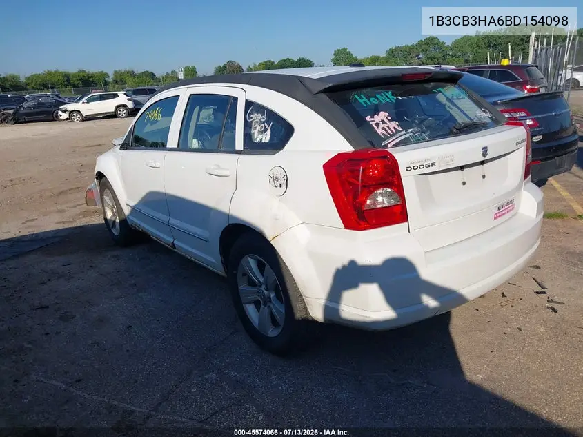 2011 Dodge Caliber Mainstreet VIN: 1B3CB3HA6BD154098 Lot: 45574066