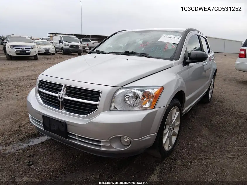 2012 Dodge Caliber Sxt Plus VIN: 1C3CDWEA7CD531252 Lot: 44801750