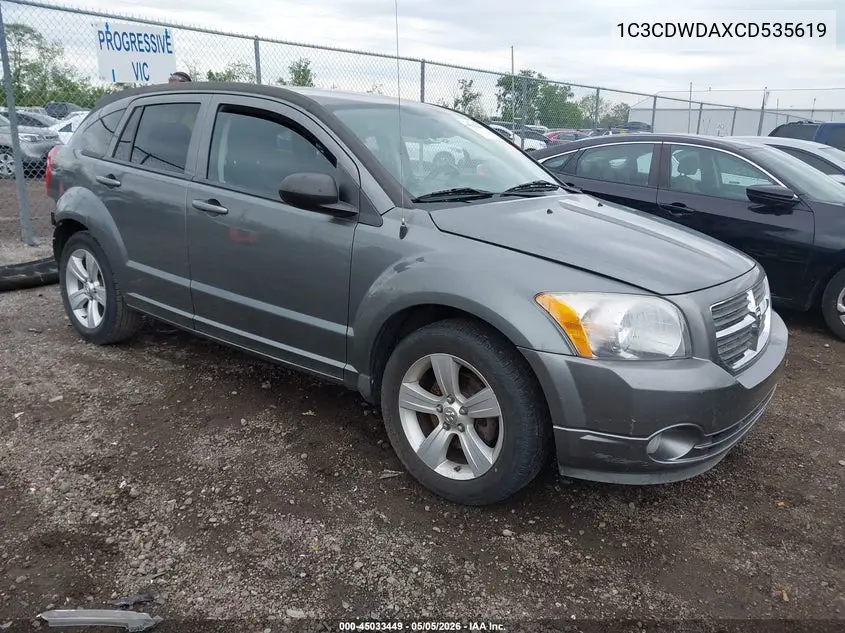 2012 Dodge Caliber Sxt VIN: 1C3CDWDAXCD535619 Lot: 45033449