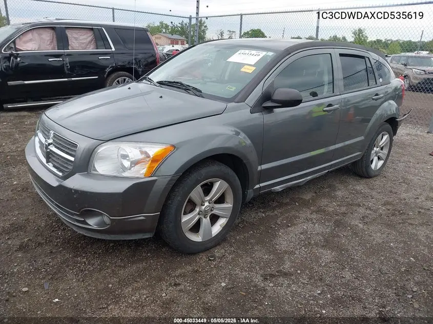 2012 Dodge Caliber Sxt VIN: 1C3CDWDAXCD535619 Lot: 45033449