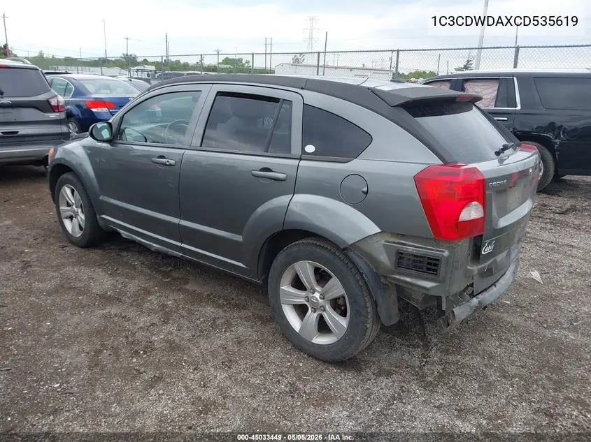 2012 Dodge Caliber Sxt VIN: 1C3CDWDAXCD535619 Lot: 45033449