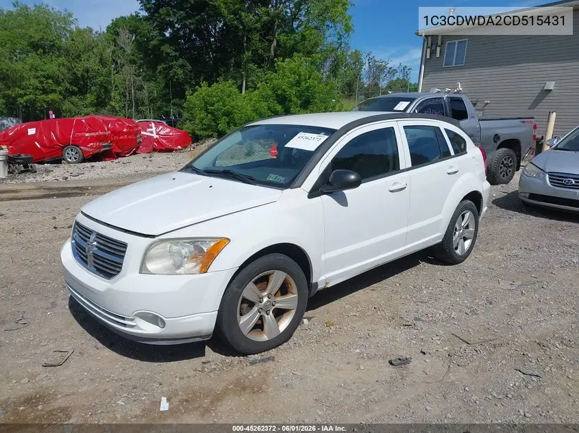 2012 Dodge Caliber Sxt VIN: 1C3CDWDA2CD515431 Lot: 45262372