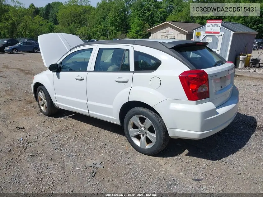 2012 Dodge Caliber Sxt VIN: 1C3CDWDA2CD515431 Lot: 45262372