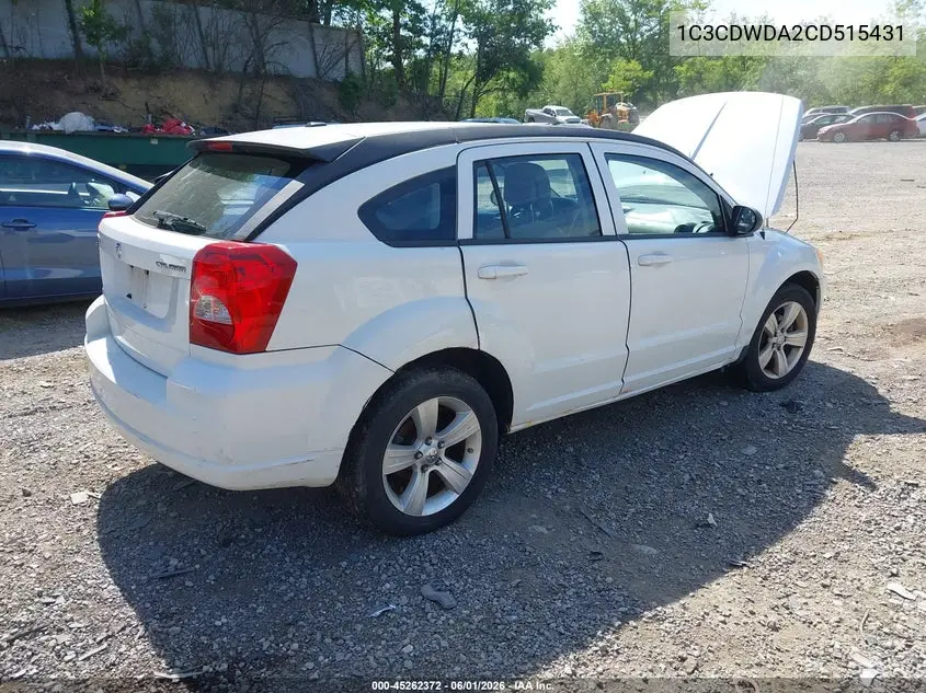 2012 Dodge Caliber Sxt VIN: 1C3CDWDA2CD515431 Lot: 45262372