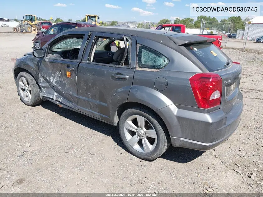 2012 Dodge Caliber Sxt VIN: 1C3CDWDA9CD536745 Lot: 45506928