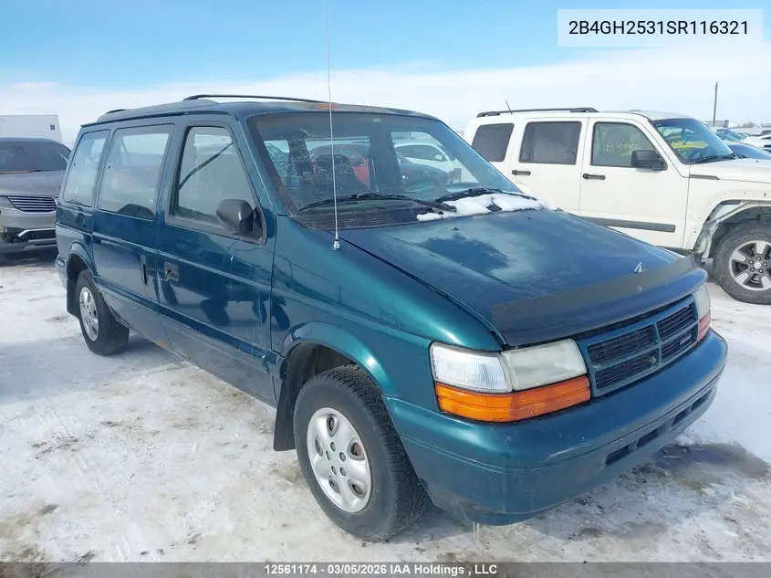 1995 Dodge Caravan VIN: 2B4GH2531SR116321 Lot: 12561174