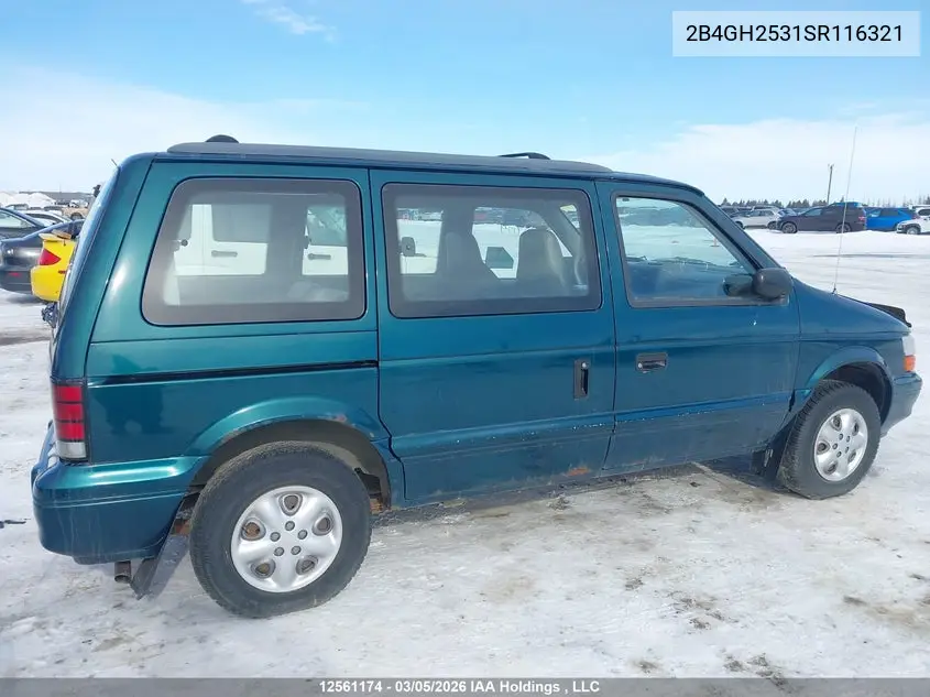 1995 Dodge Caravan VIN: 2B4GH2531SR116321 Lot: 12561174