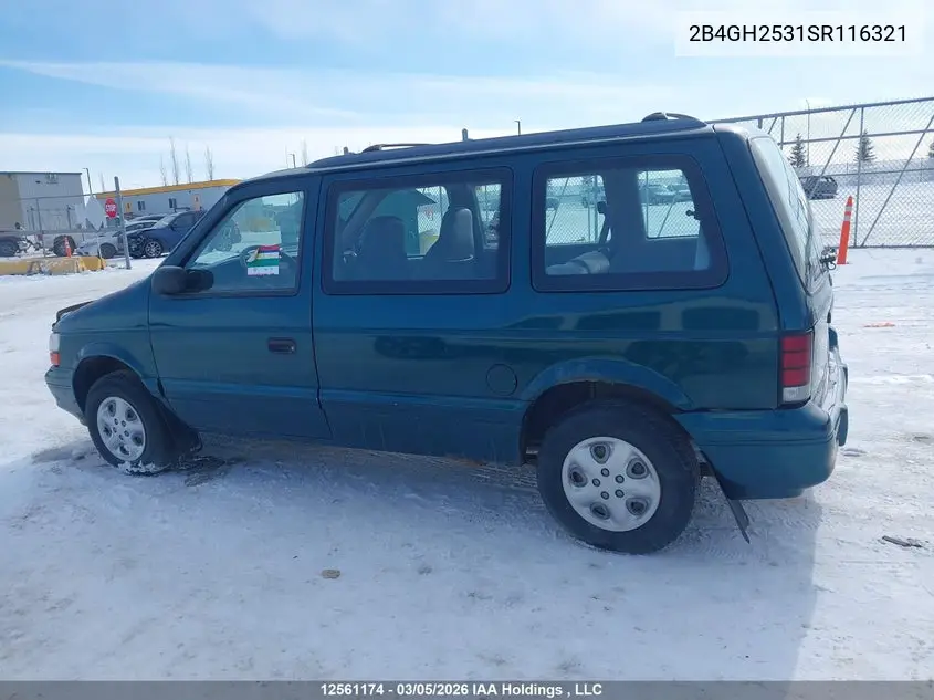 1995 Dodge Caravan VIN: 2B4GH2531SR116321 Lot: 12561174