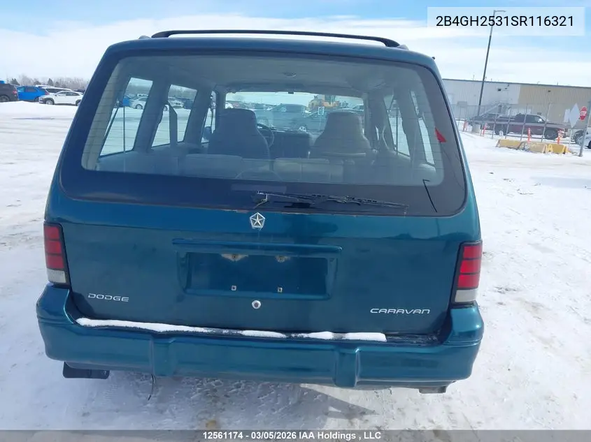 1995 Dodge Caravan VIN: 2B4GH2531SR116321 Lot: 12561174