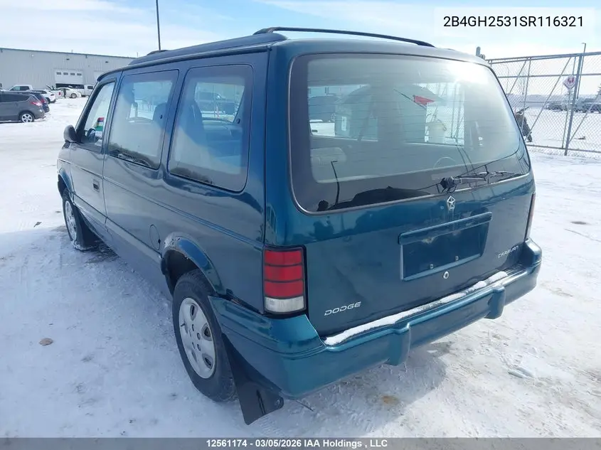 1995 Dodge Caravan VIN: 2B4GH2531SR116321 Lot: 12561174