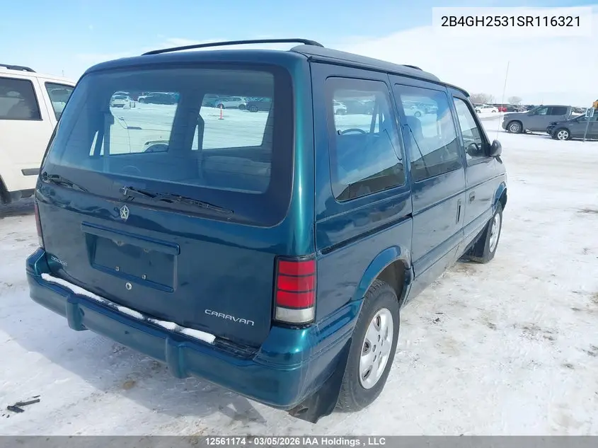 1995 Dodge Caravan VIN: 2B4GH2531SR116321 Lot: 12561174