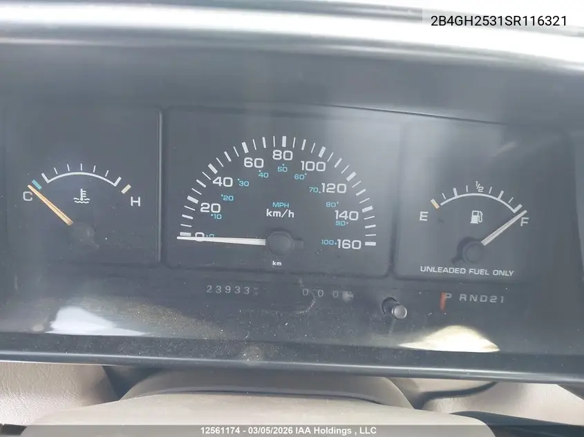 1995 Dodge Caravan VIN: 2B4GH2531SR116321 Lot: 12561174