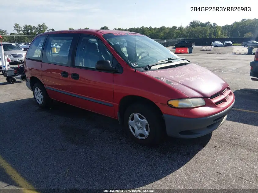 2000 Dodge Caravan VIN: 2B4GP25R3YR826983 Lot: 45659084