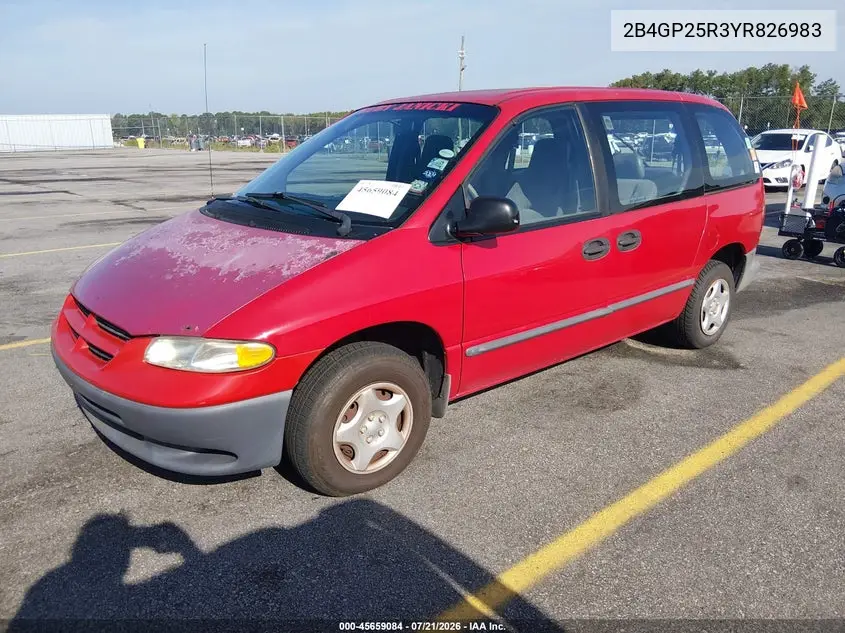 2000 Dodge Caravan VIN: 2B4GP25R3YR826983 Lot: 45659084