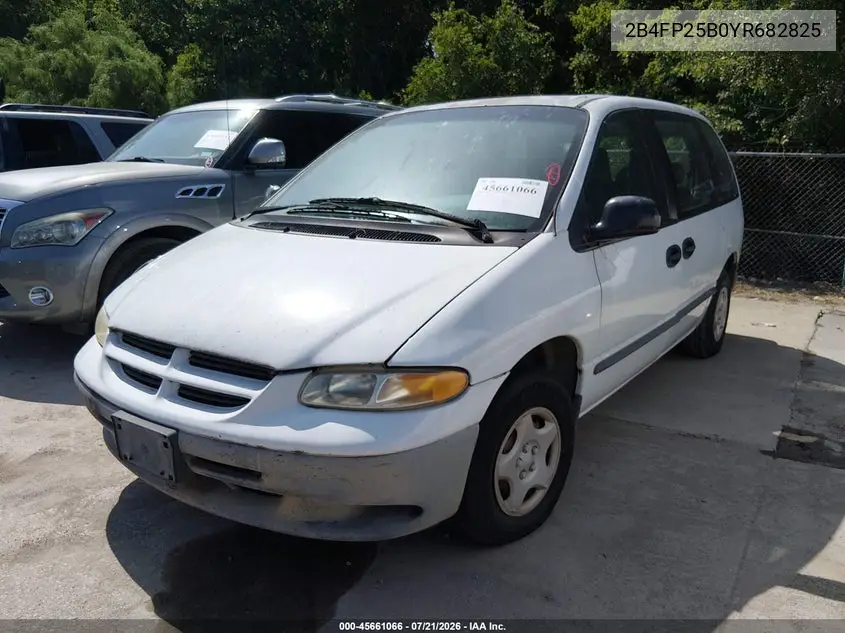 2000 Dodge Caravan VIN: 2B4FP25B0YR682825 Lot: 45661066