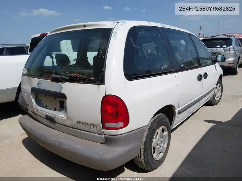 2000 Dodge Caravan VIN: 2B4FP25B0YR682825 Lot: 45661066