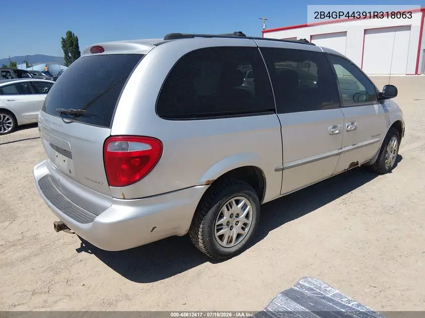 2001 Dodge Grand Caravan Sport VIN: 2B4GP44391R318063 Lot: 45612417
