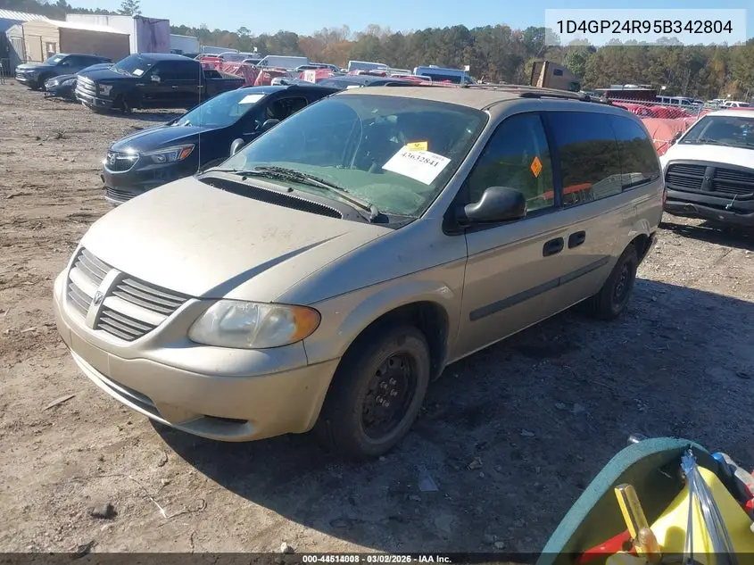 1D4GP24R95B342804 2005 Dodge Grand Caravan Se