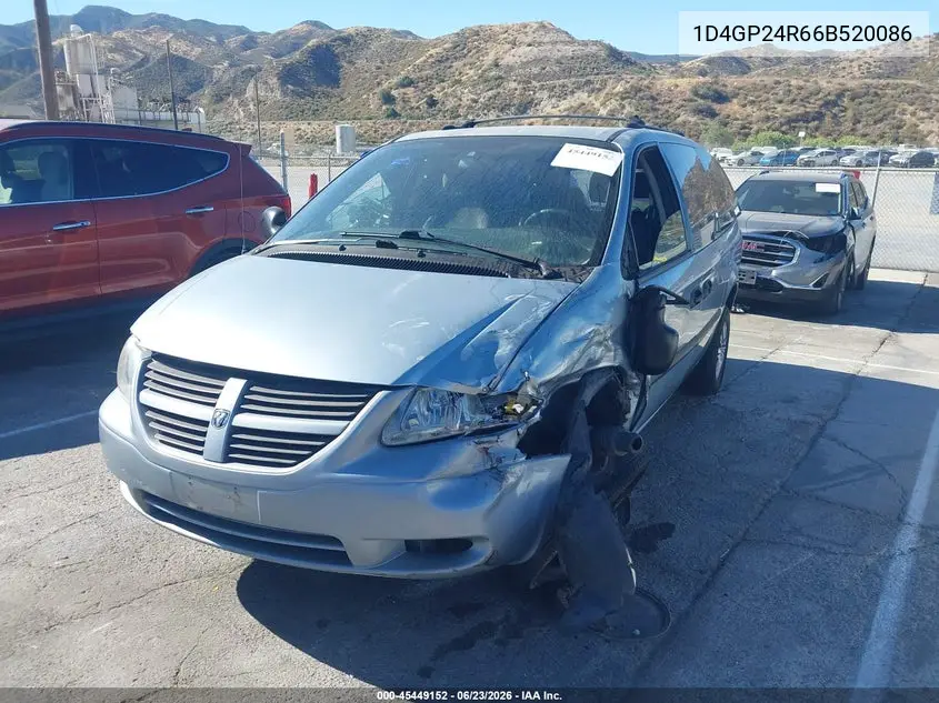 2006 Dodge Grand Caravan Se VIN: 1D4GP24R66B520086 Lot: 45449152