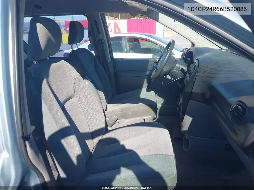 2006 Dodge Grand Caravan Se VIN: 1D4GP24R66B520086 Lot: 45449152