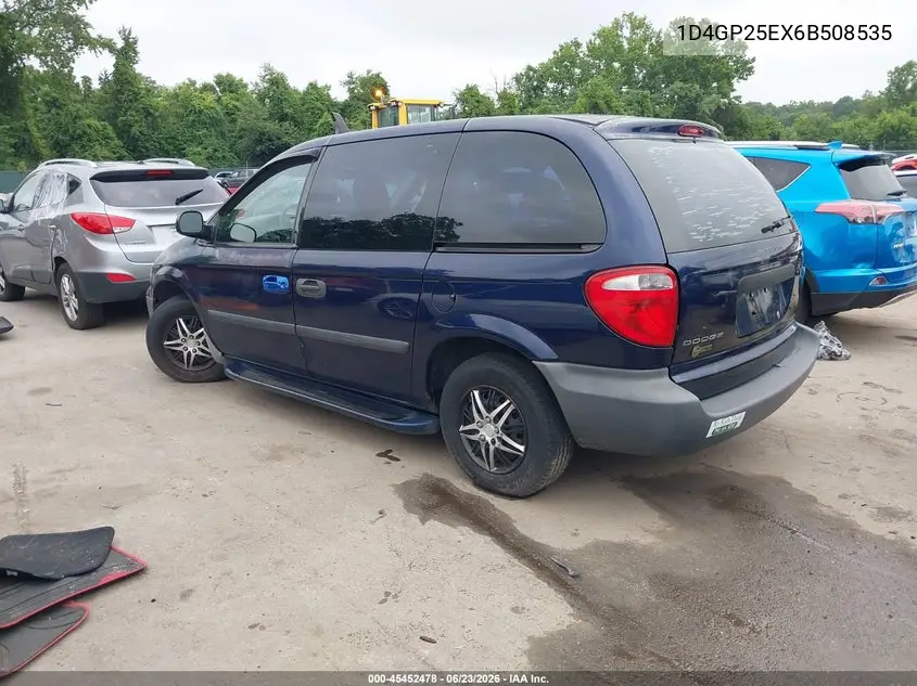 2006 Dodge Caravan Se VIN: 1D4GP25EX6B508535 Lot: 45452478