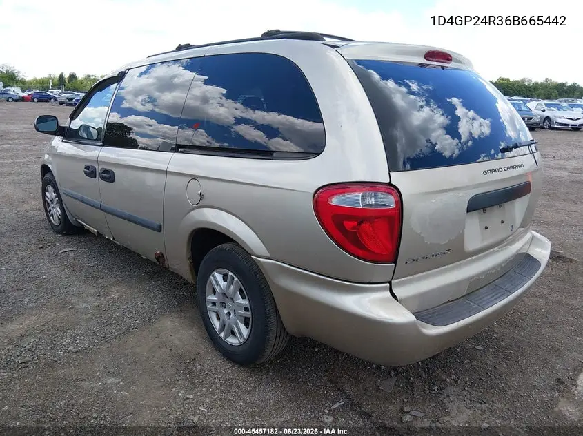2006 Dodge Grand Caravan Se VIN: 1D4GP24R36B665442 Lot: 45457182