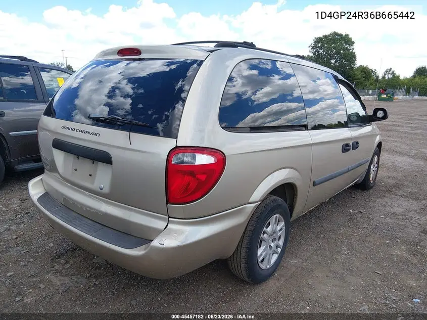 2006 Dodge Grand Caravan Se VIN: 1D4GP24R36B665442 Lot: 45457182