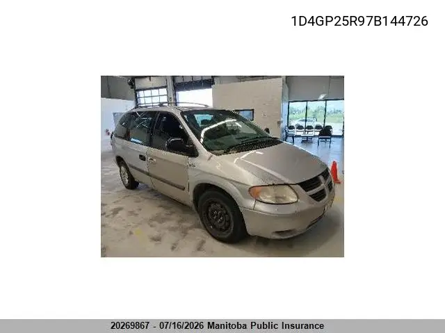2007 Dodge Caravan VIN: 1D4GP25R97B144726 Lot: 20269867
