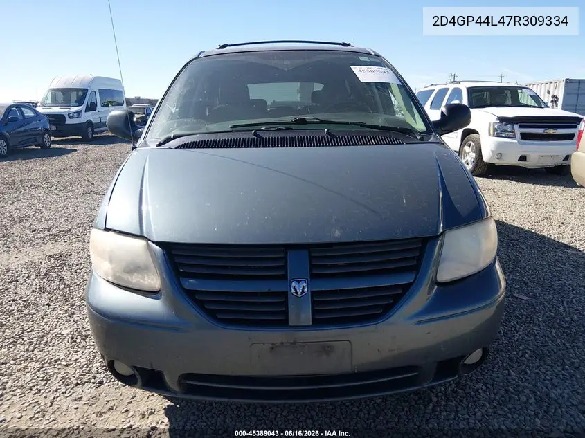 2007 Dodge Grand Caravan Sxt VIN: 2D4GP44L47R309334 Lot: 45389043