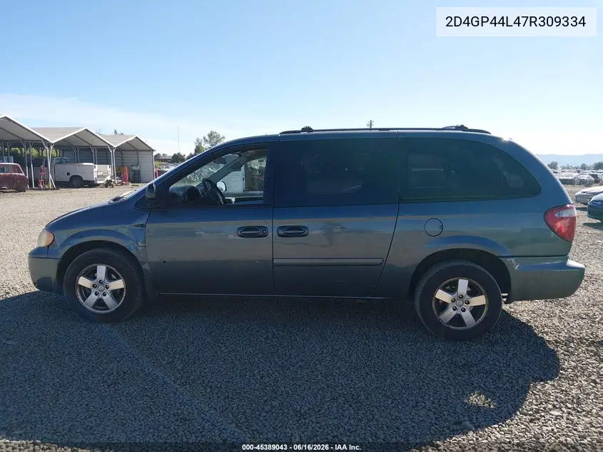 2007 Dodge Grand Caravan Sxt VIN: 2D4GP44L47R309334 Lot: 45389043