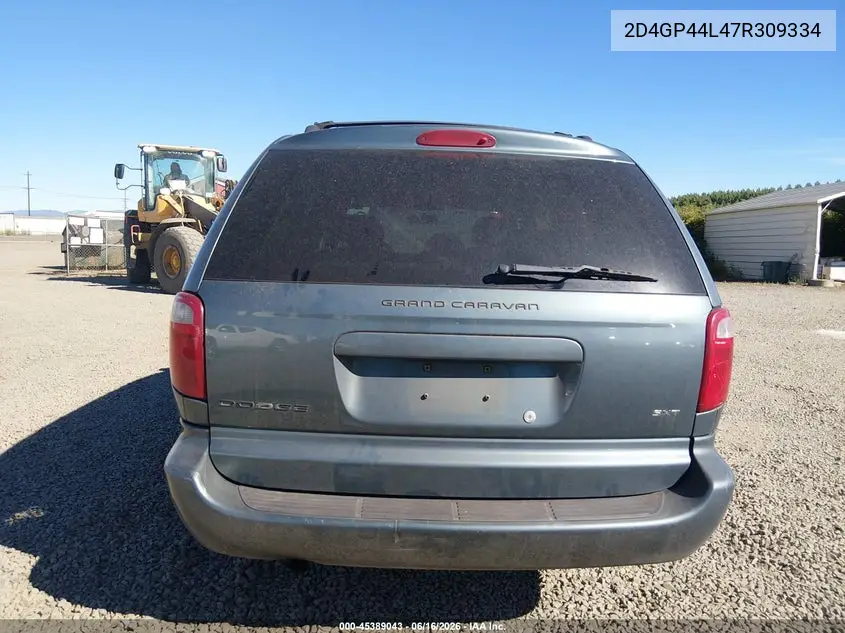 2007 Dodge Grand Caravan Sxt VIN: 2D4GP44L47R309334 Lot: 45389043