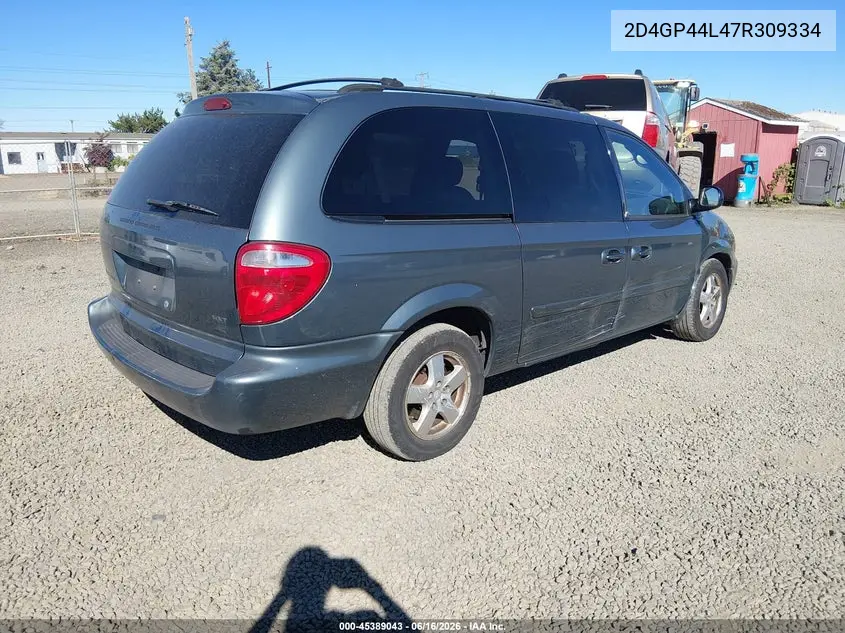 2007 Dodge Grand Caravan Sxt VIN: 2D4GP44L47R309334 Lot: 45389043