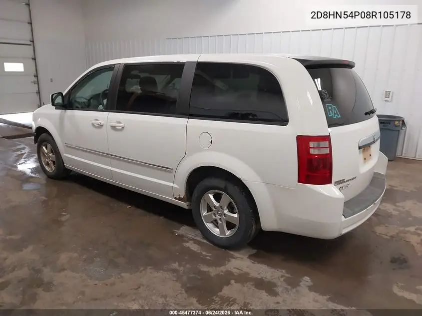 2008 Dodge Grand Caravan Sxt VIN: 2D8HN54P08R105178 Lot: 45477374