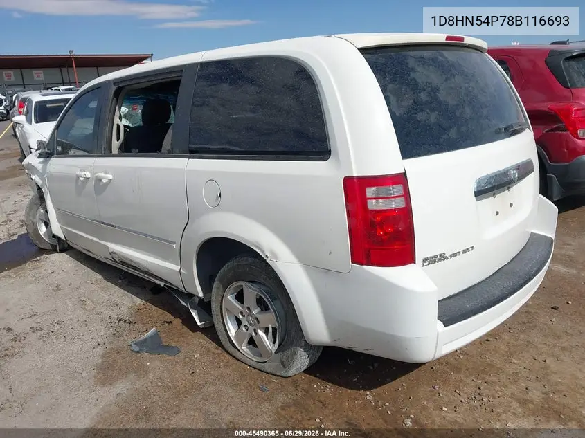 2008 Dodge Grand Caravan Sxt VIN: 1D8HN54P78B116693 Lot: 45490365
