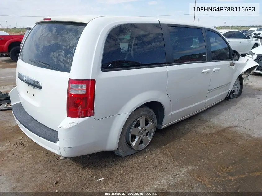 2008 Dodge Grand Caravan Sxt VIN: 1D8HN54P78B116693 Lot: 45490365