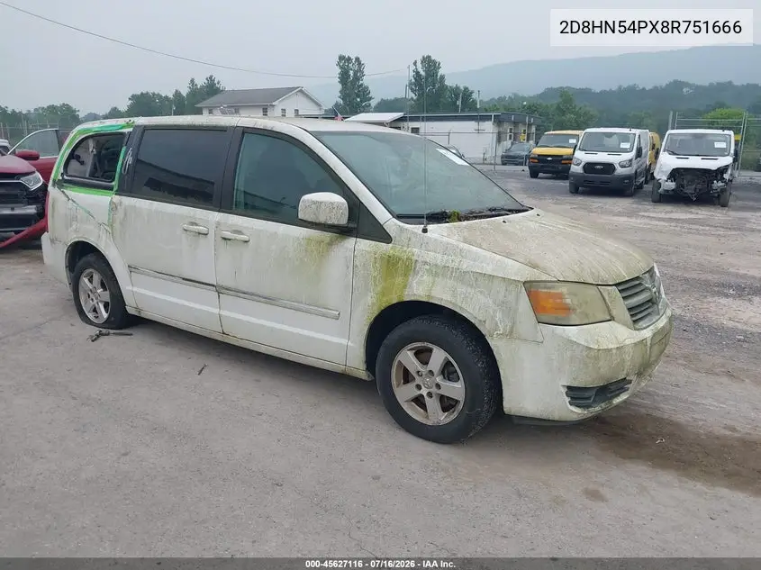 2008 Dodge Grand Caravan Sxt VIN: 2D8HN54PX8R751666 Lot: 45627116