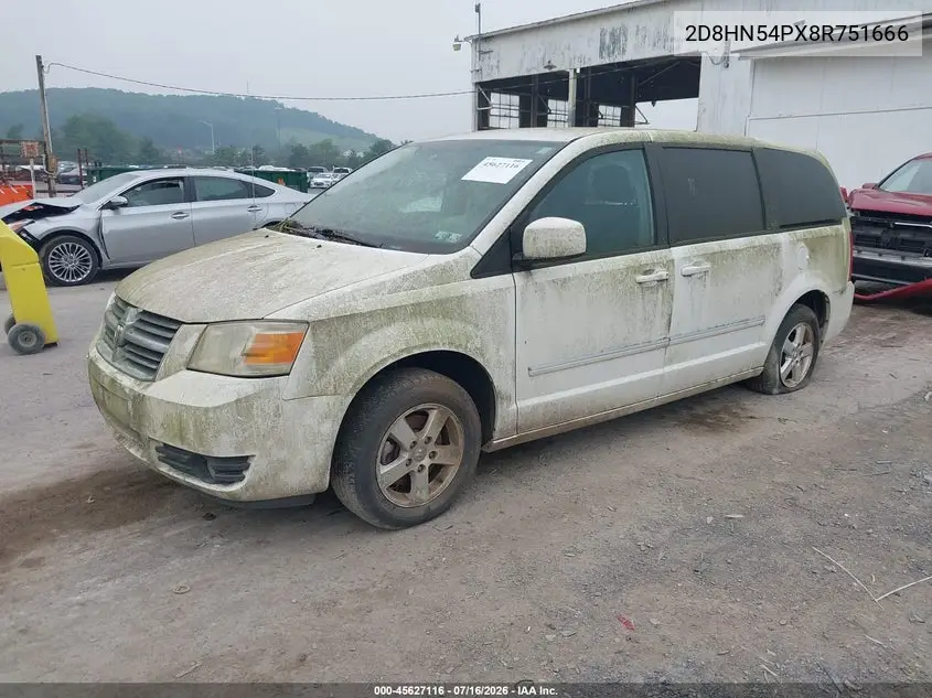2008 Dodge Grand Caravan Sxt VIN: 2D8HN54PX8R751666 Lot: 45627116