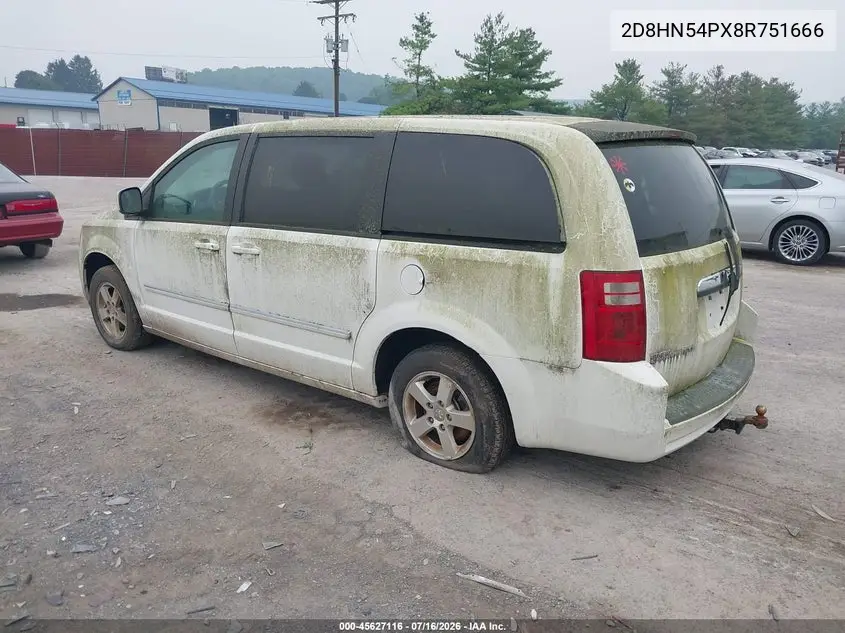 2008 Dodge Grand Caravan Sxt VIN: 2D8HN54PX8R751666 Lot: 45627116