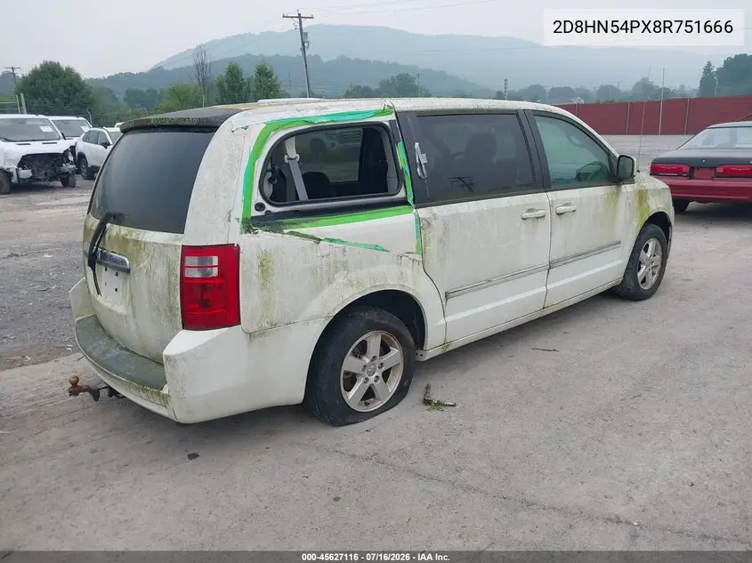 2008 Dodge Grand Caravan Sxt VIN: 2D8HN54PX8R751666 Lot: 45627116