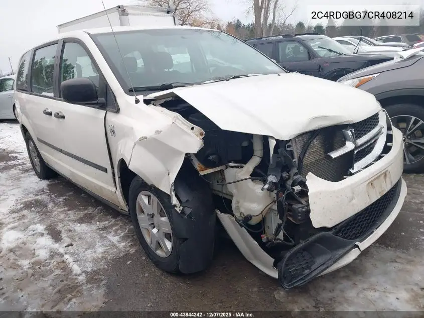 2C4RDGBG7CR408214 2012 Dodge Grand Caravan Se/Avp