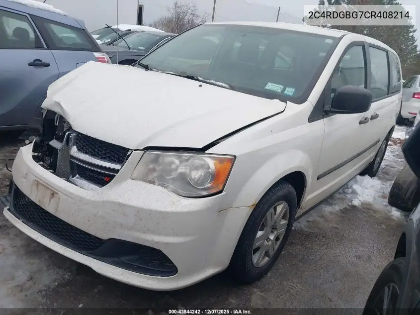 2C4RDGBG7CR408214 2012 Dodge Grand Caravan Se/Avp