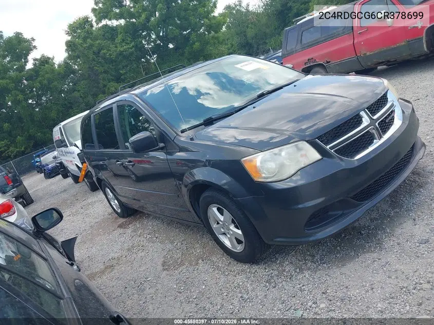 2012 Dodge Grand Caravan Sxt VIN: 2C4RDGCG6CR378699 Lot: 45580397