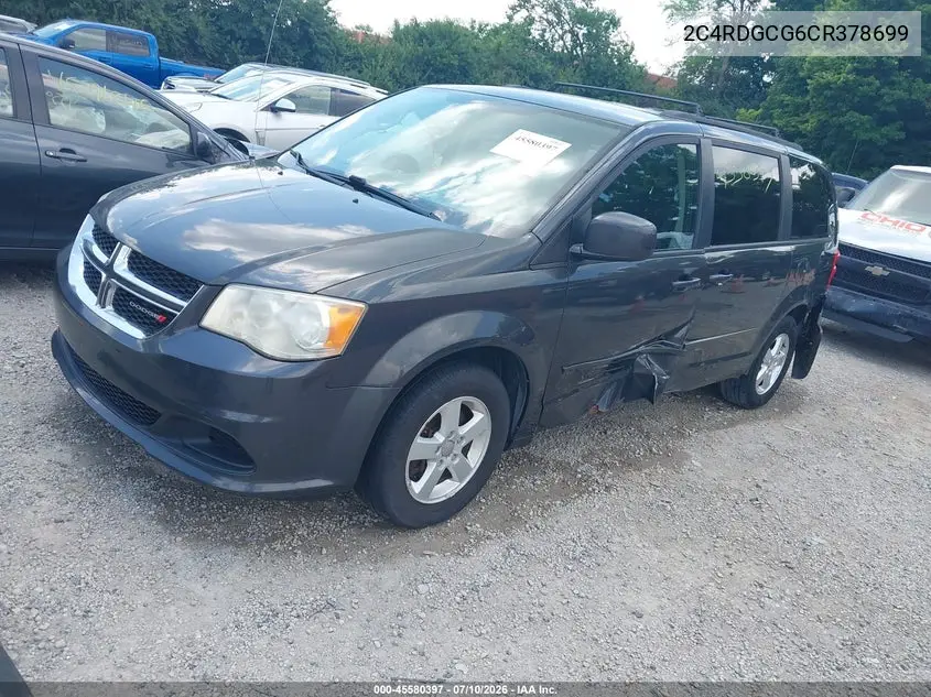 2012 Dodge Grand Caravan Sxt VIN: 2C4RDGCG6CR378699 Lot: 45580397