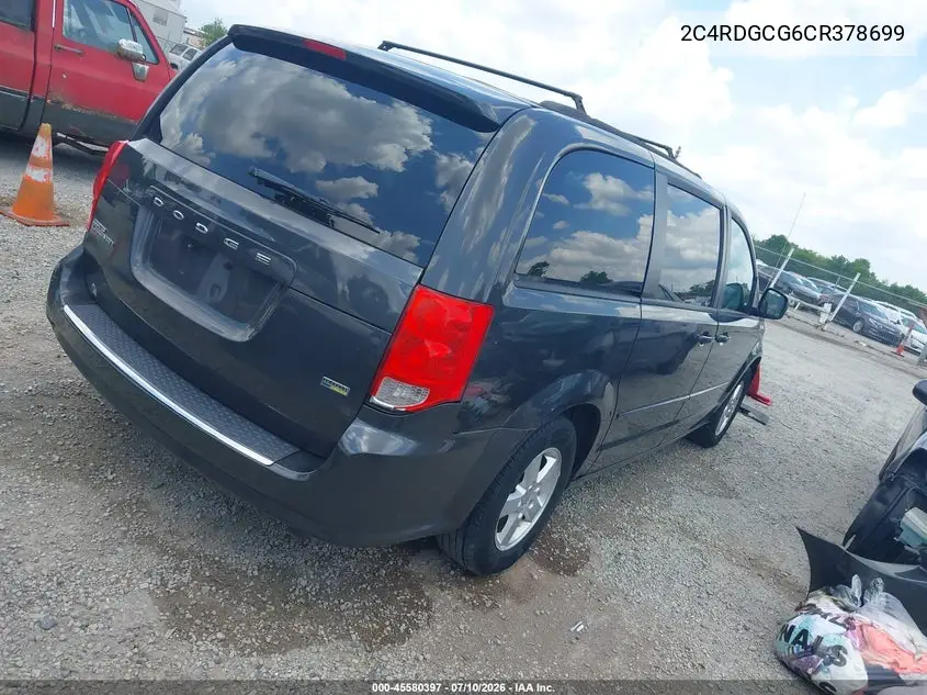 2012 Dodge Grand Caravan Sxt VIN: 2C4RDGCG6CR378699 Lot: 45580397
