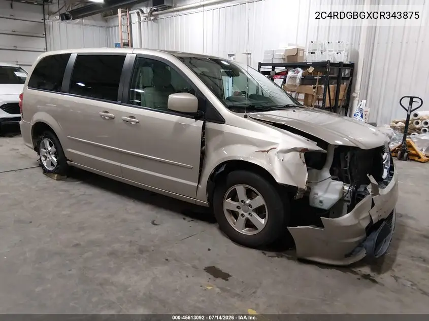 2012 Dodge Grand Caravan Se/Avp VIN: 2C4RDGBGXCR343875 Lot: 45613092