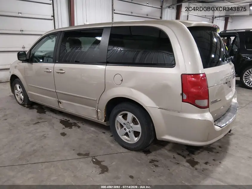 2012 Dodge Grand Caravan Se/Avp VIN: 2C4RDGBGXCR343875 Lot: 45613092