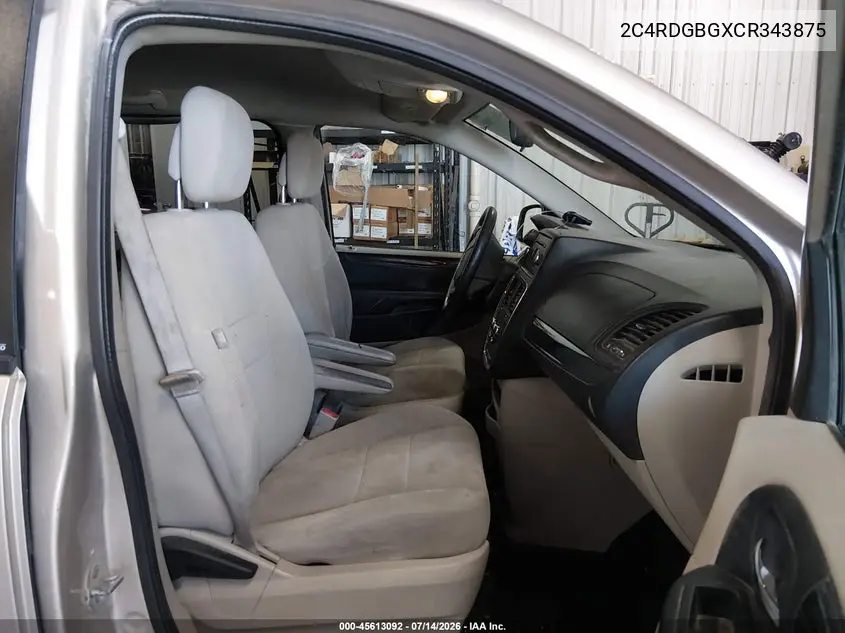 2012 Dodge Grand Caravan Se/Avp VIN: 2C4RDGBGXCR343875 Lot: 45613092